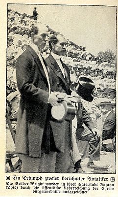 Alte Adler: Brüder Wright werden in Dayton mit Ehrenbürgermedaille geehrt 1912