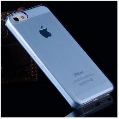 BLAU iPhone 5 5C 5S kristallklare Kunststoffhülle Schutzhülle ultradünn transparent