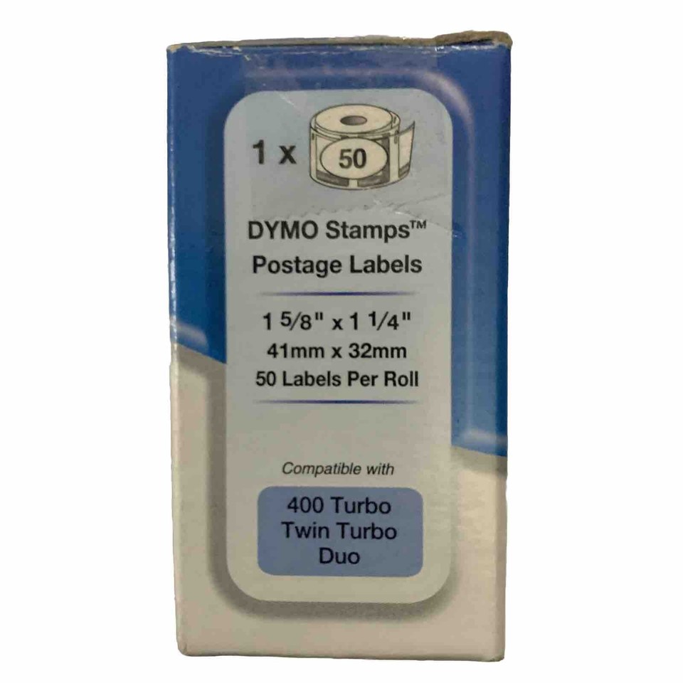 Dymo Stamps Postage Labels Starter Roll 50 Labels 1 5/8" x 1 1/4" 41mm ...