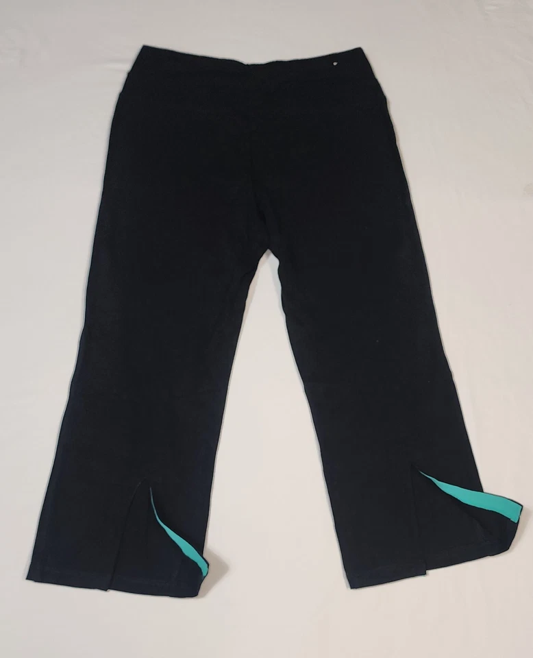GapBody Mujeres Negro Turquesa Ejercicio Yoga Entrenamiento Capri Pantalones Leggings Talla S Foto 2 de 4