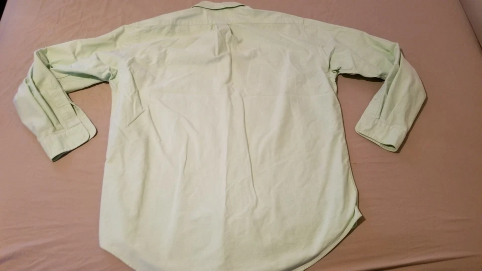 Mens Polo Ralph Dress Shirt L Large Green Button Cotton - Image 3 of 4