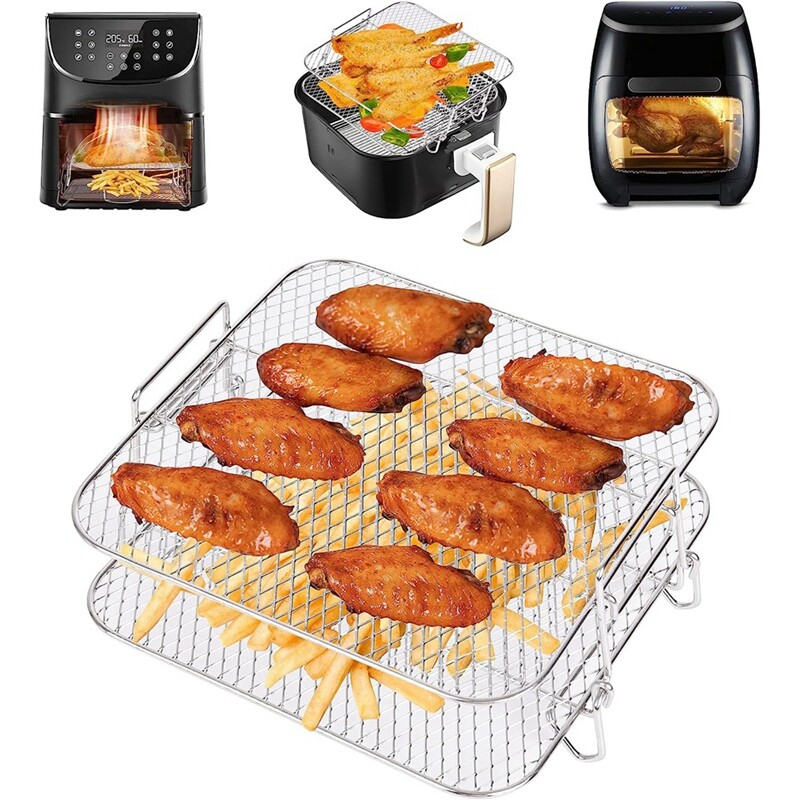 Air Fryer Rack for 5.5L Air Fryer, 2 Tier Air Fryer Grill/Shelf
