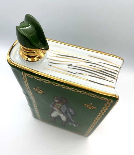Camus Book Bottle Set Green & White Large Empty Porcelain Cognac Decanter Japan - Picture 11 of 22