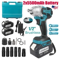 Cordless Electric Impact Wrench 1/2" High Torque  Drill Batery for Makita 18V