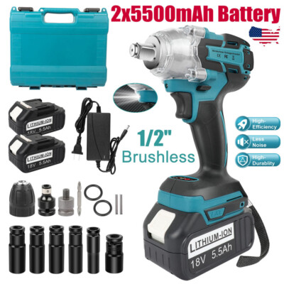 Cordless Electric Impact Wrench 1/2'' High Torque  Drill Batery for Makita 18V