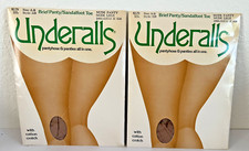 NEW Vintage Underalls Pantyhose Size A-B Nude Nylons Brief Panty Sandalfoot Toe