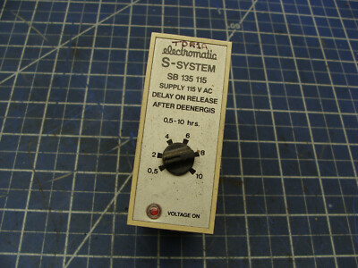ELECTROMATIC S-SYSTEM DELAY ON RELEASE INTERVAL TIMER SB135115 115VAC 0.5-10 HRS