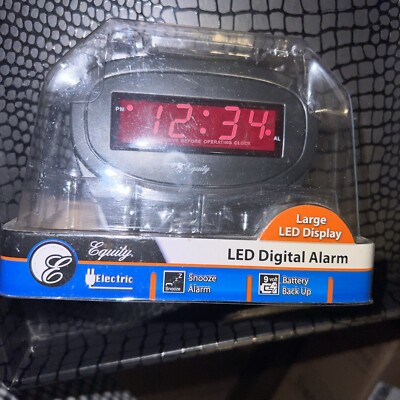 Equity Electric LED Digital Alarm Large Display Snooze Alarm Batteyr Back up