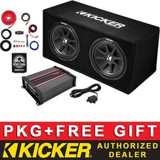 KICKER 300W DC122 12" CAR AUDIO SUB PACKAGE + DS18 CLASS D MONO AMP+4AWG KIT