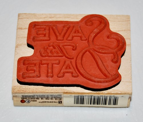 New Inkadinkado Save This Date Large Wood Handle Rubber Stamp - Picture 3 of 3