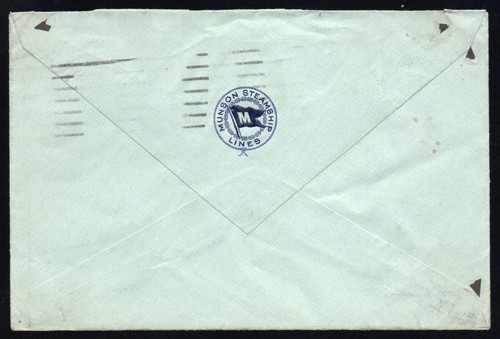 Bahamas 1929 KGV Scott 53 solo use air post Munson Steamship Lines to NYC - Imagen 2 de 2