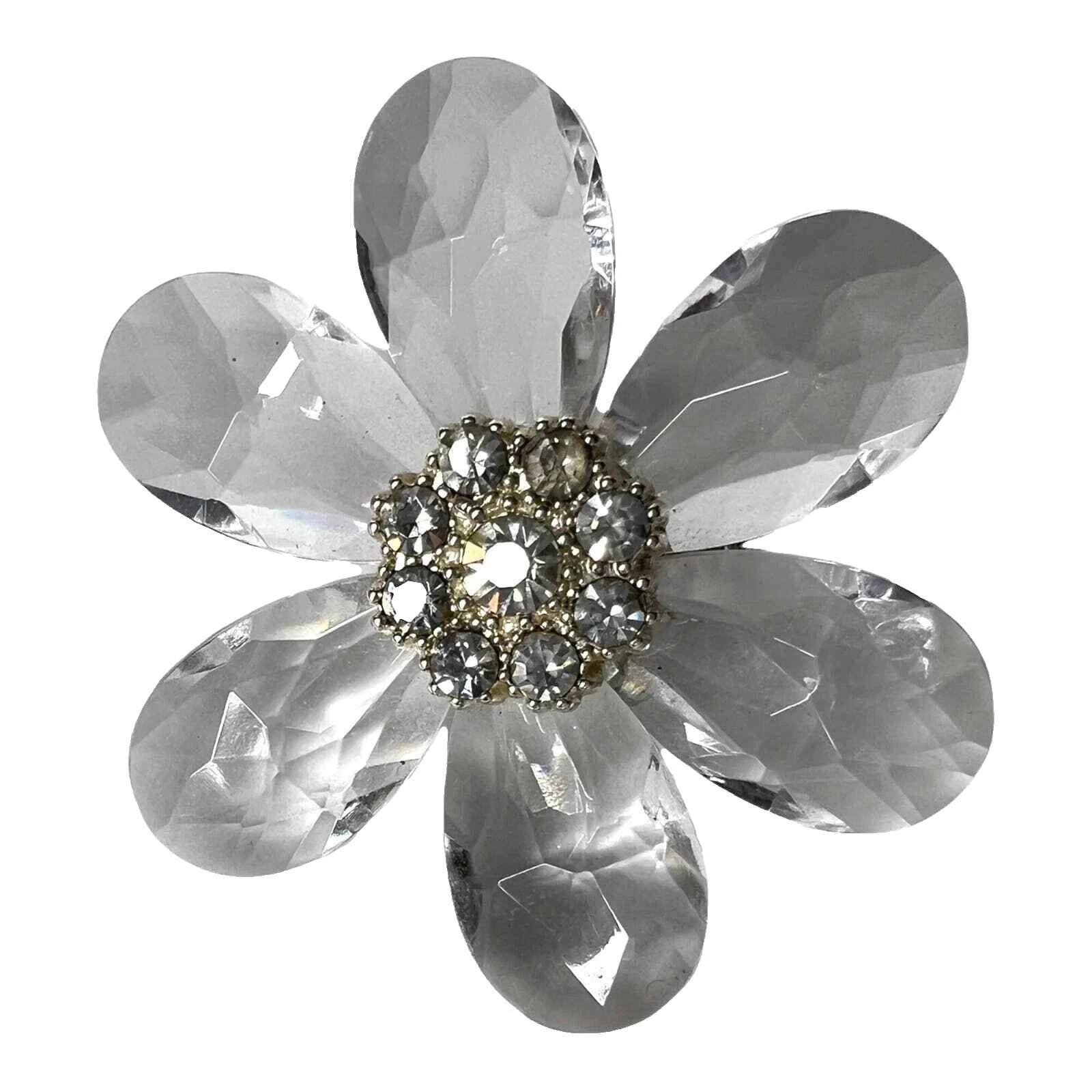 Lucite Silver Plated Fashion Rings