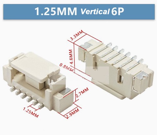 MX1.25MM Horizontal/Vertical SMD Sockets With/Without Cover 2P/3P/4P/5P/6P-16P - Picture 24 of 44