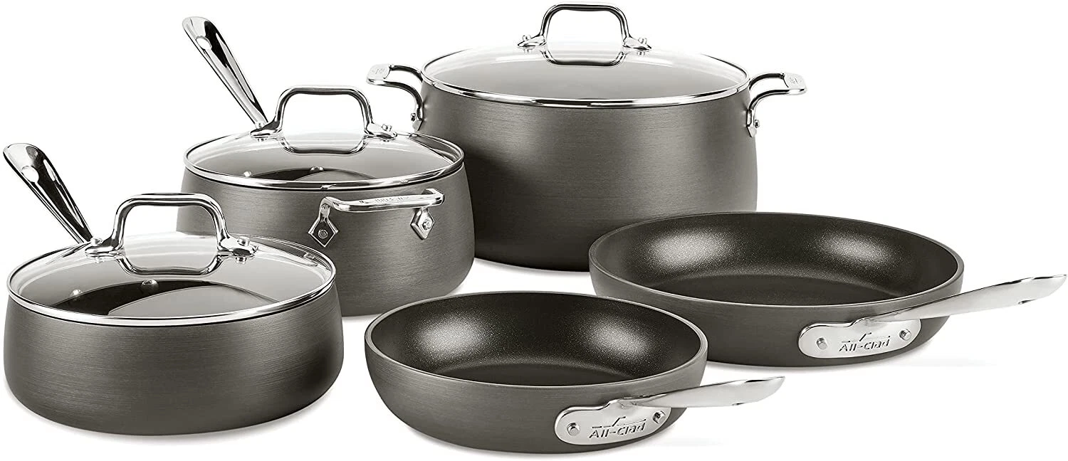 All-Clad HA1 Hard Anodized Nonstick Cookware Set, 8 piece Set (SCRATCH)
Opens in a new window or tab
