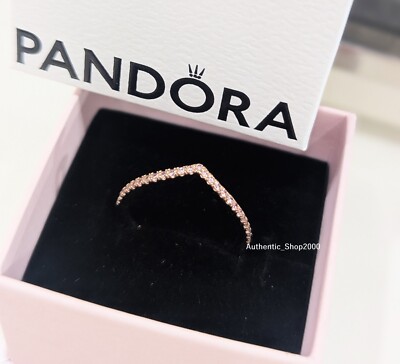 NEW 100% Authentic PANDORA Wish Stacking Sparkling Pave Pink Ring