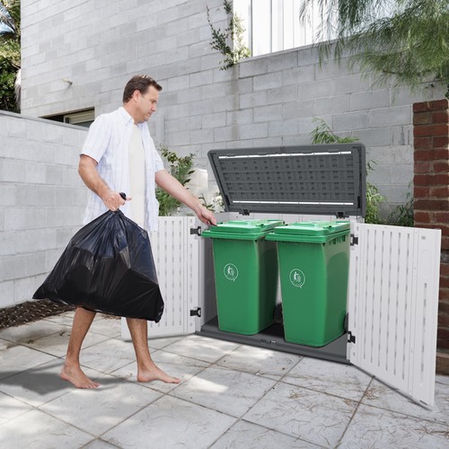 700L Mülltonnenbox Aufbewahrungsbox Außenlagerkasten Lagerbox Garten & Terrasse - Bild 10 von 13