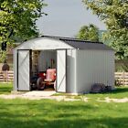 Patiowell 10' x 12' Barn Style Outdoor Eggshell Storage Shed, Beige