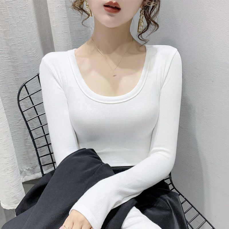 Ladies Solid Basic Shirt Ribbed Slim Low Cut Stretchy Blouse Undershirt Fashion