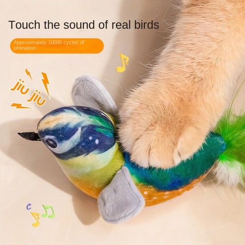 Interactive Sound Cat Toy with Catnip Chirping Bird Plush Doll for Kitty Puppy - Picture 5 of 13