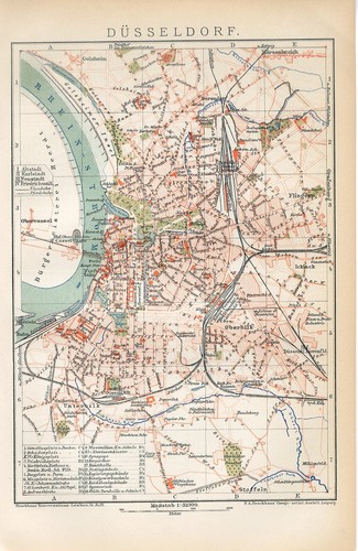 LOTE 11 MAPAS 1888-1905 ALEMANIA DUSSELDORF LEIPZIG FRANKFURT AUGSBURGO mapas antiguos - Imagen 8 de 11