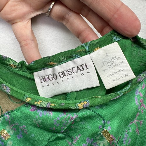 Hugo Buscati Womens Y2K Spaghetti Strap Midi Slip Dress Sz 4 - Picture 5 of 15