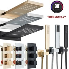 Thermostat Unterputz Duscharmatur Set mit ibox Kopfbrause Regendusche Wasserfall