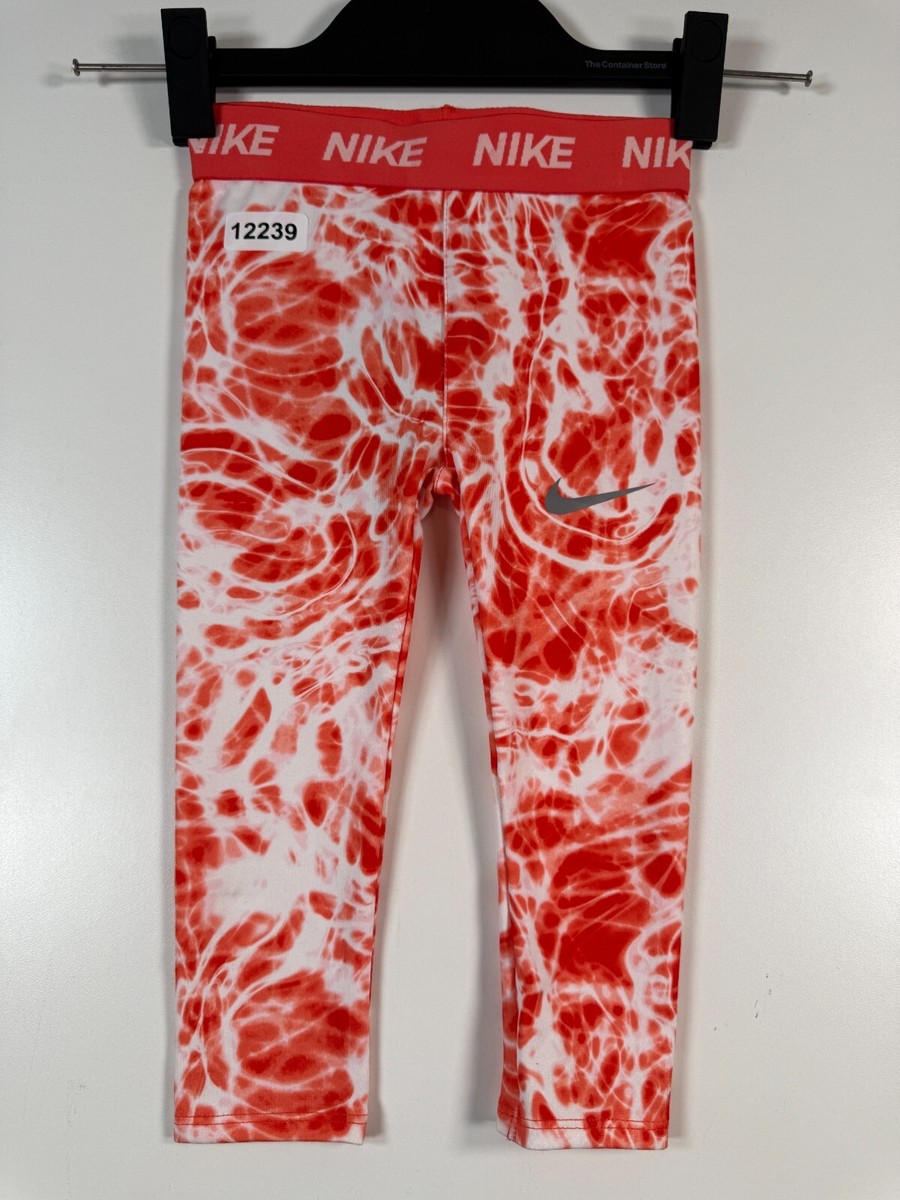 BNWT Nike Dri Fit Toddler Girls Swoosh Leggings Active Running Rush Coral  Sz 2T