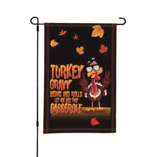 Thanksgiving Turkey double sided garden flag 12" x 18" Same Day Shipping