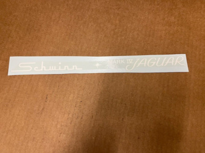 Schwinn Mark IV Jaguar 26 Bicycle White Chainguard Decal Scripted Lettering