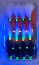 Assortimento Baffi Fluorescenti per Gatti Testa Calda, Esca Streamers Mosche Trota