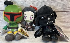 Mattel Star Wars Plush Toys Darth Vader, Demon Slayer & Boba Fett with Tags UCC