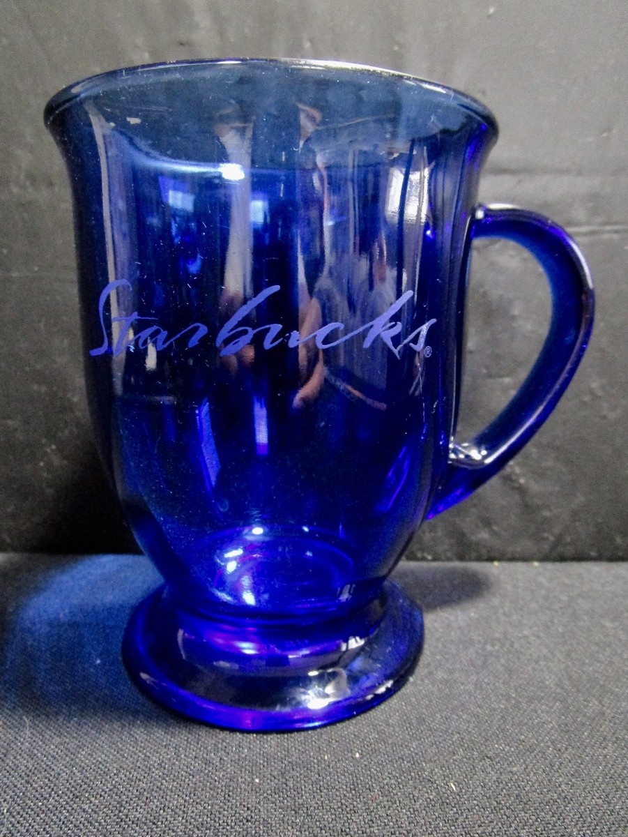 Starbucks Cobalt Blue Glass Mug - Anchor Hocking