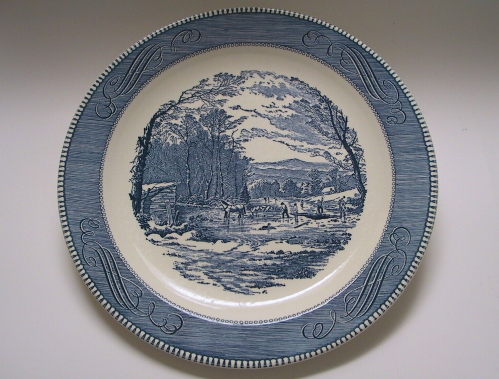 Royal China Currier & Ives Chop Plate 12 1/4