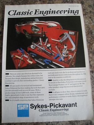 CLASSIC ENGINEERING SYKES-PICKAVANT SP TOOLS 1989 WERBUNG A4 GRÖSSE FEILE 21