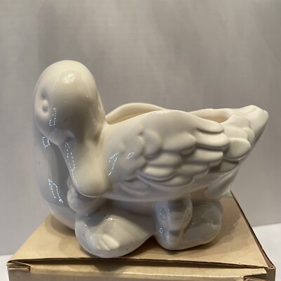 VTG Avon 1984 WEISS Brazil White Duck Mother and Ducklings With Box