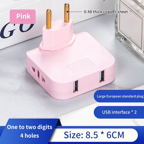EU Plug 180 Degree Rotary Adapter 3 In 1 Electrical Plug Power Converter - Afbeelding 17 van 19
