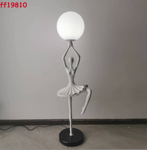 Nordic Living Room Floor Lamp Retro Round Ball Acrylic Ballet Girl Light Decor - Picture 2 of 5