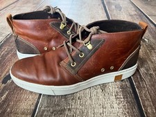TIMBERLAND AMHERST CHUKKA LEATHER BOOTS BROWN MENS 10 GREAT CONDITION