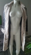 Manteau Long Alexandra By Bettina Sanz Taille 42/44 - Col En Fausse Fourrure, Marron, Doublure PVC, Neuf Avec étiquettes