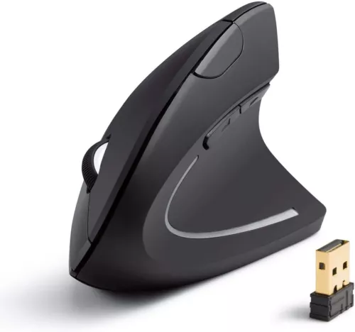 Anker Wireless 2.4G Ergonomic Vertical Optical Mouse - Black