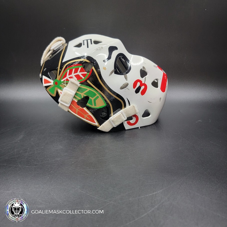 Murray Bannerman Signed Goalie Mask Vintage Chicago V2 Game Worn