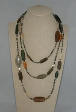 Silpada Sterling Silver Brass, Labradorite & Glass Bead 60" Necklace N2225