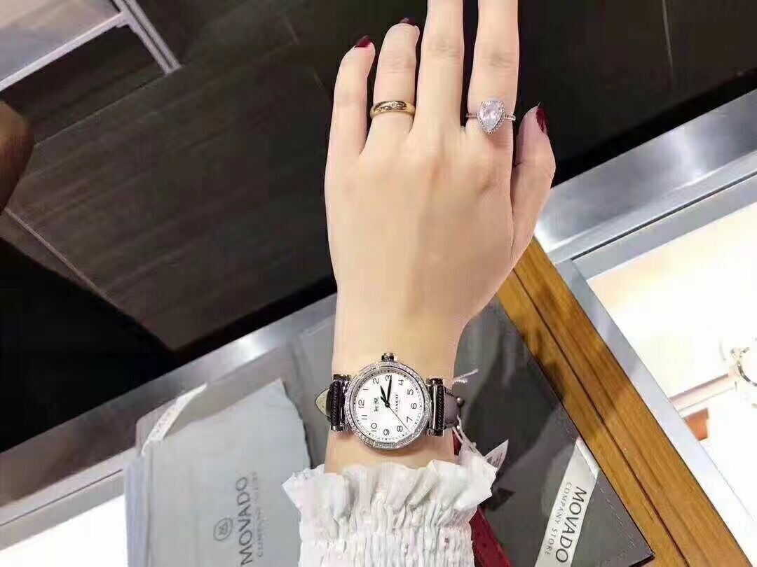 NWT COACH GLITZ CASE LEATHER STRAP WOMEN'S WATCH 14503394 NWT COACH GLITZ CASE LEATHER STRAP WOMEN'S WATCH 14503394