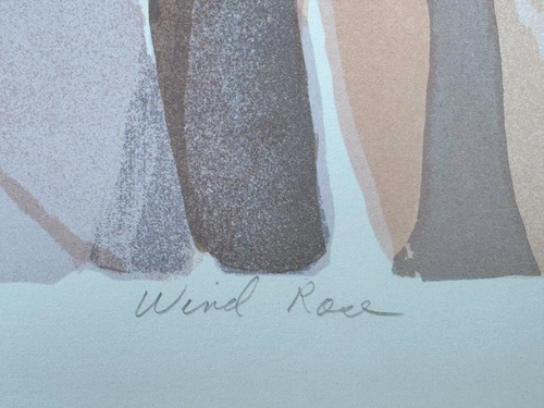 LARGE JANE BAZINET SIGNED LITHOGRAPH WIND ROSE WOMEN ART ARTIST PROOF 3FT X 4FT - Picture 4 of 13