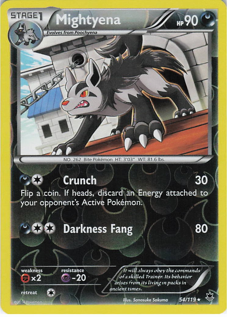 Mightyena Reverse Holofoil Rare XY - Phantom Forces 54/119 NM