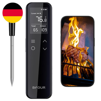 BFOUR Wifi Kabelloses Fleischthermometer Mit Smartem Eigenständigem Lcd-Basis, ±