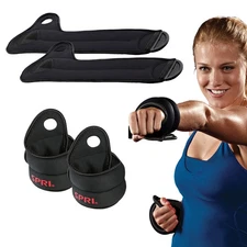 SPRI Thumblock Wrist Weights - Arm Set for Women and Men 4 lbs, Black 
