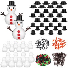 428 Pcs Christmas Snowman DIY Craft Kit 16 Pcs 2 Sizes Snowman Model Foam Bal...