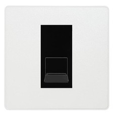 Image of BG Evolve Pearlescent White Single RJ11 Telephone Socket PCDCLRJ111 Black Insert