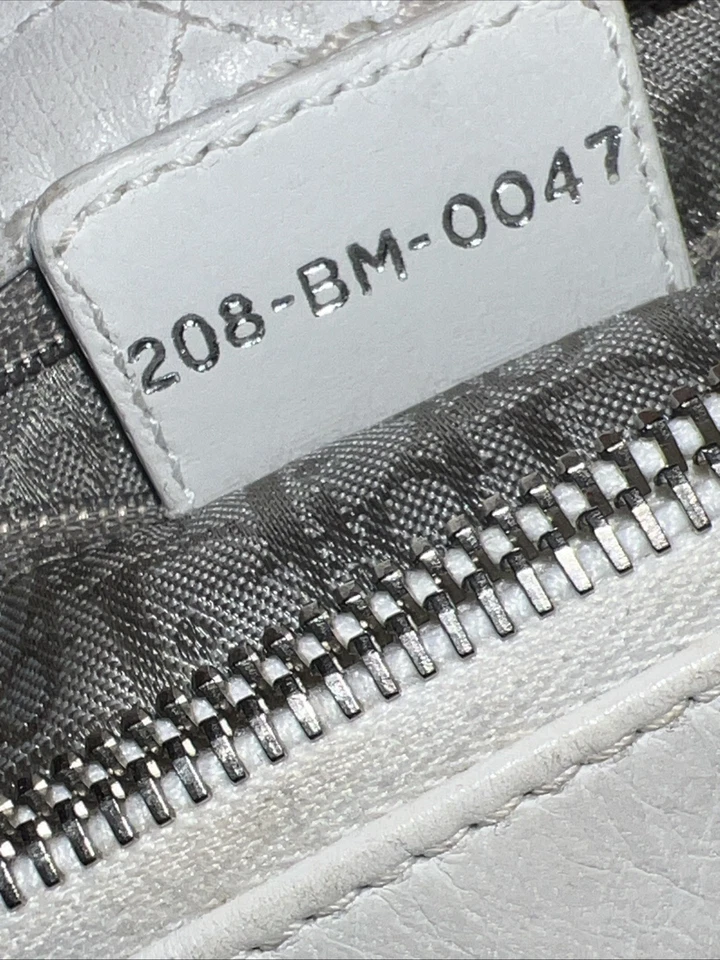 White Dior Cannage Tote Bag - Image 4 of 4